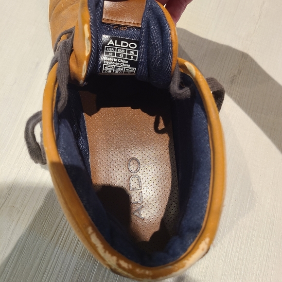 2/$20 Men's Aldo Brown Leather Ankle High Tie Boots Size 10 - Picture 2 of 9